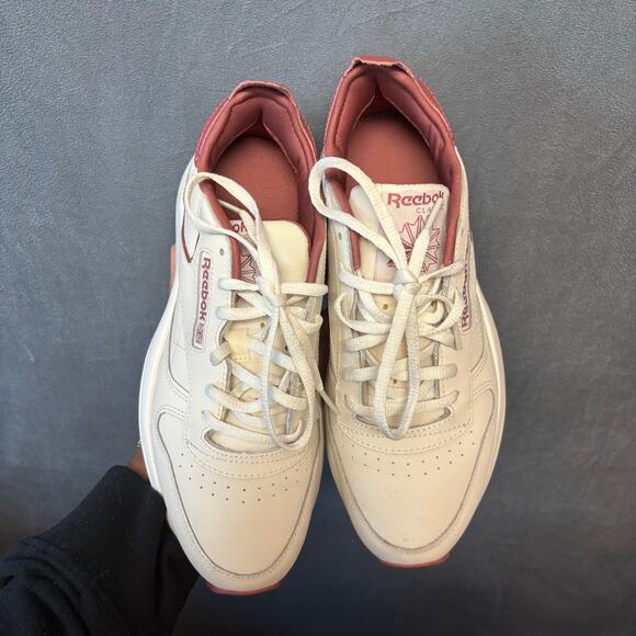 Reebok Women’s Classic Leather Ripple Shoes Cream Pink Size 9.5 Momcore Comfy - Picture 6 of 11